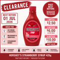 Hershey's Strawberry Syrup 425g – Past Best Before Clearance